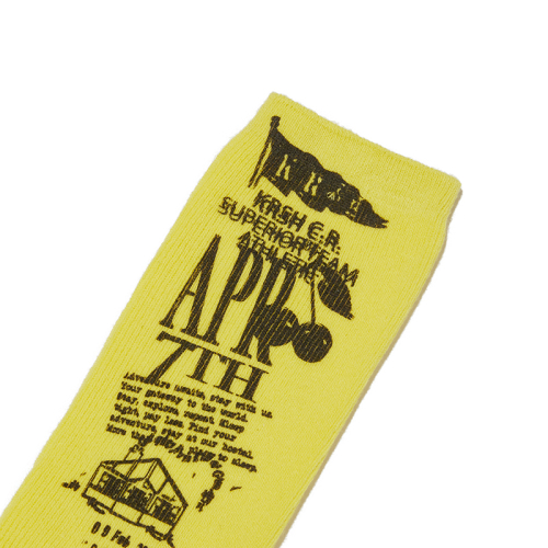 YOUTHHOSTEL GRAPHIC SOCKS [LIGHT YELLOW]