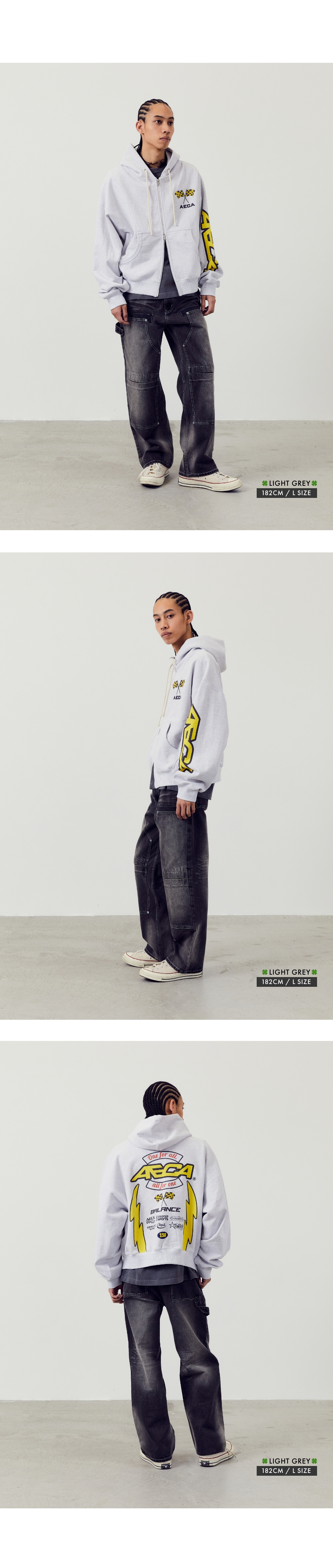 MUSINSA公式 | AECA WHITE AECA THUNDER RACING ZIP UP HOODIE