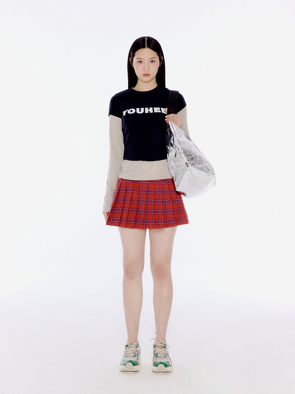 MUSINSA | YOUHEE PLEATS SKIRT RED