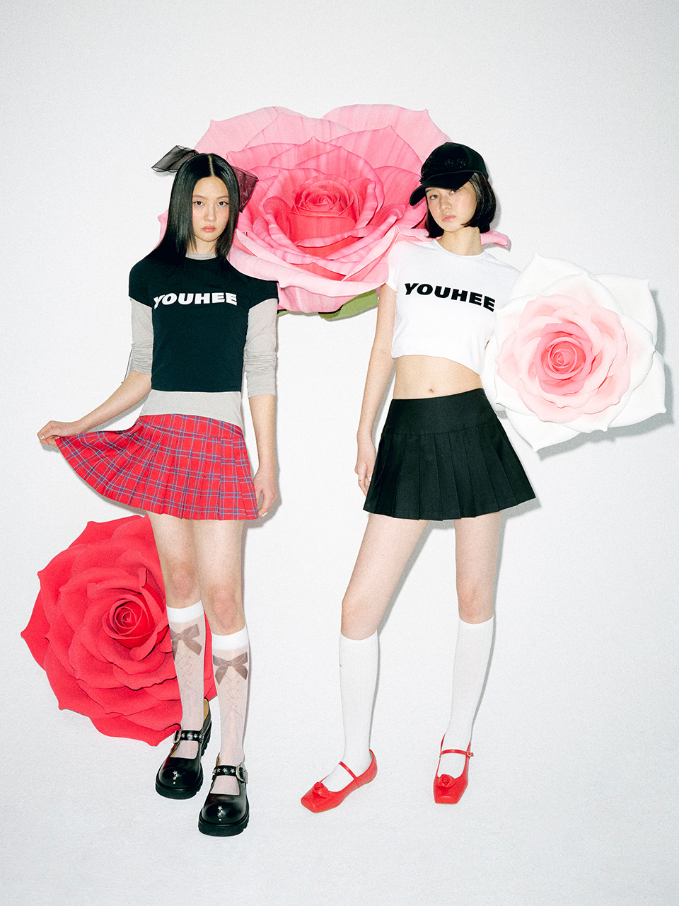 MUSINSA | YOUHEE PLEATS SKIRT RED