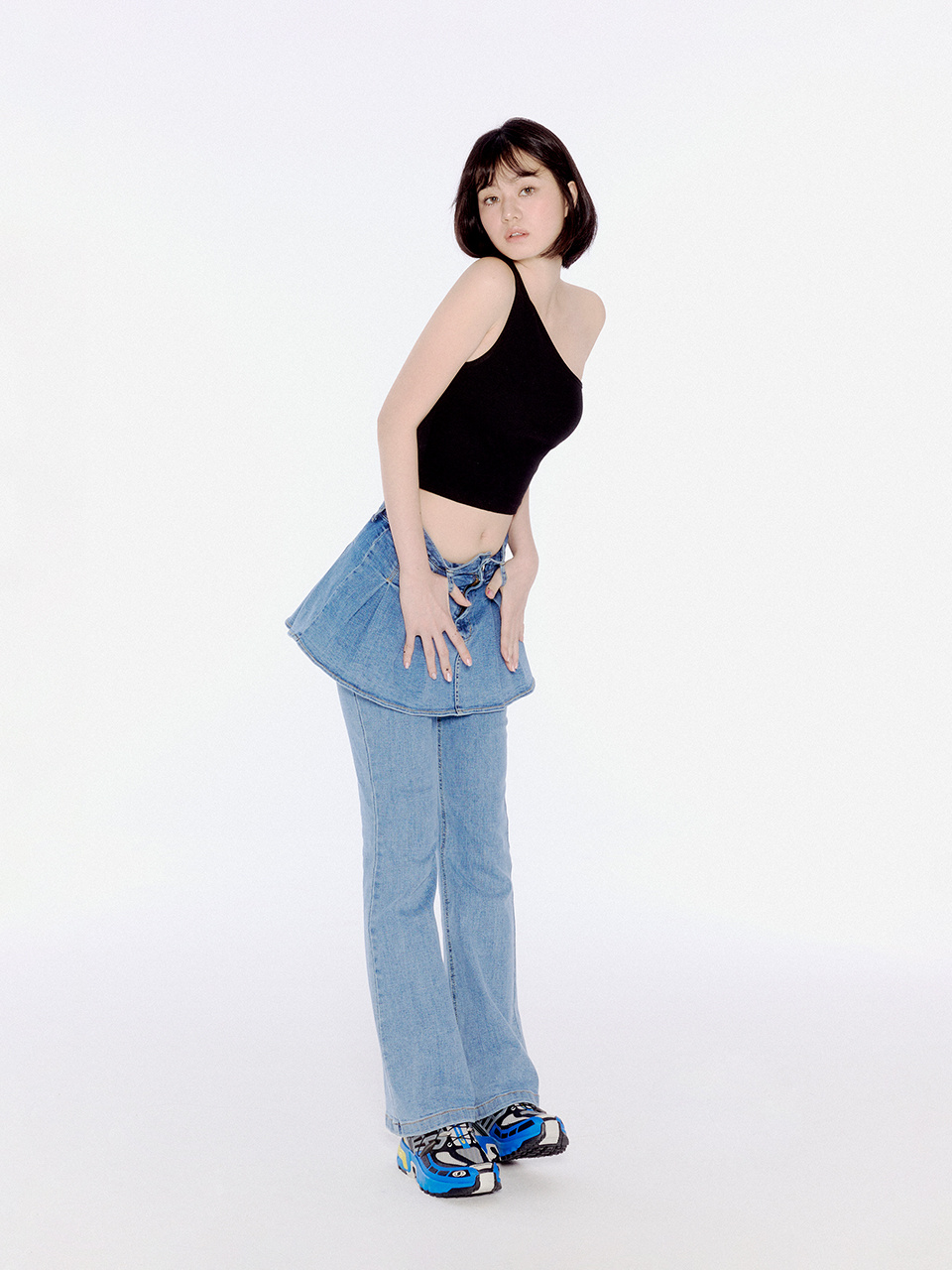 ●YOUHEE●DENIM SKIRT PANTS★韓国の人気★日本未入荷 MUSINSA公式 | YOUHEE DENIM SKIRT PANTS SKY BLUE