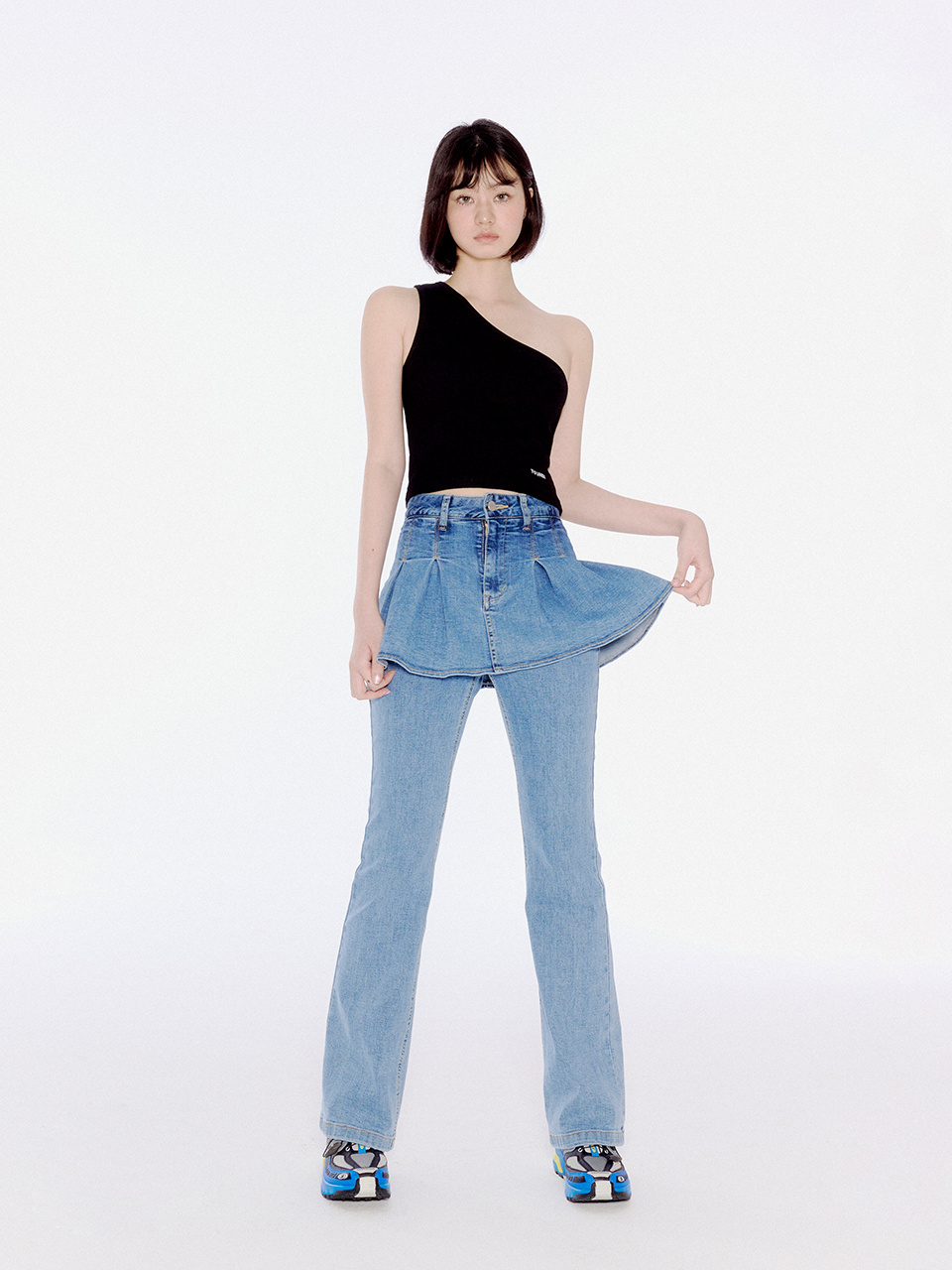 MUSINSA | YOUHEE DENIM SKIRT PANTS SKY BLUE