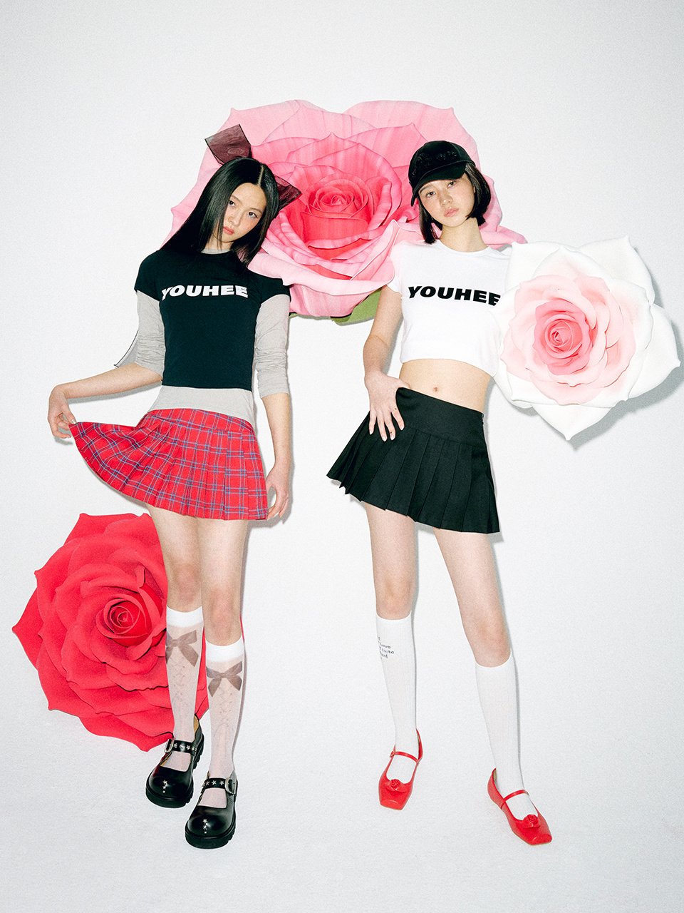 MUSINSA | YOUHEE YOUHEE FLOWER TRIMMING CAP BLACK