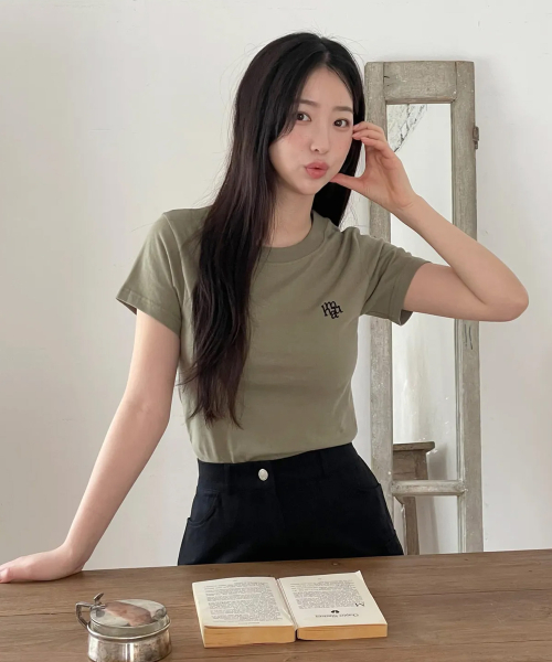 STITCH LOGO BASIC T-SHIRT [3color]