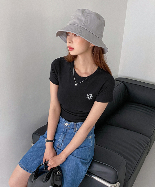 STITCH LOGO BASIC T-SHIRT [3color]