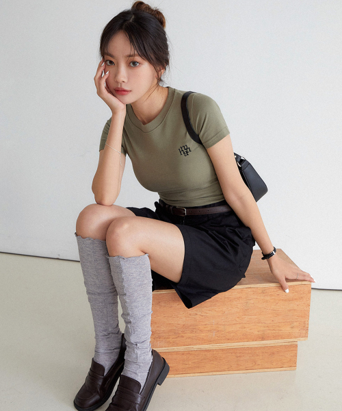 STITCH LOGO BASIC T-SHIRT [3color]