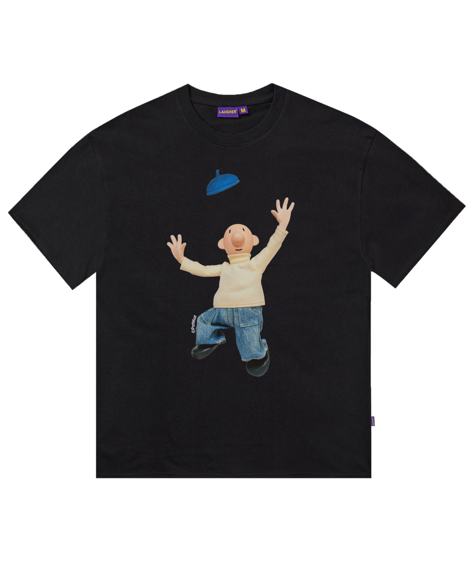 MUSINSA | LAUGHER [PAT&MAT] Wow, pat t-shirt. - Black