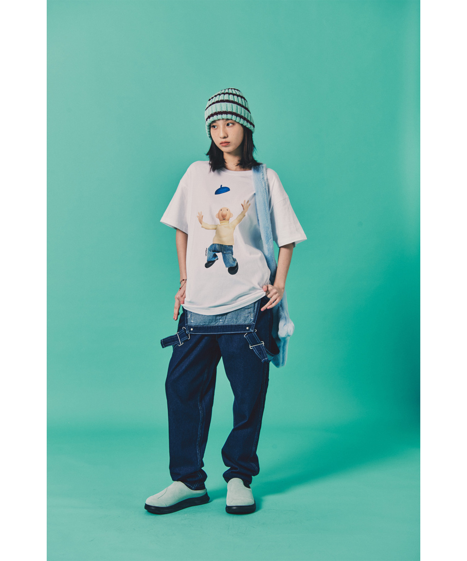 Tシャツ・カットソー LAUGHER PATMAT Motion Mat T-Shirt White PM5 MUSINSA | LAUGHER [PAT&MAT] Motion Pat T-shirt. - White
