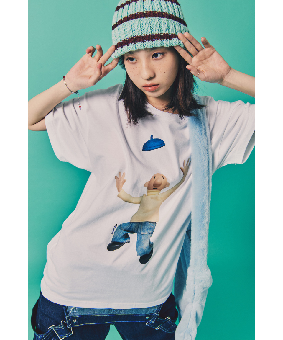 MUSINSA公式 | LAUGHER [PAT&MAT] Wow, pat T-shirt. - White