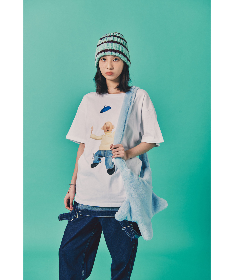 Tシャツ・カットソー LAUGHER PATMAT Wow Pat T-Shirt White PM20 MUSINSA | LAUGHER [PAT&MAT] Wow, pat T-shirt. - White