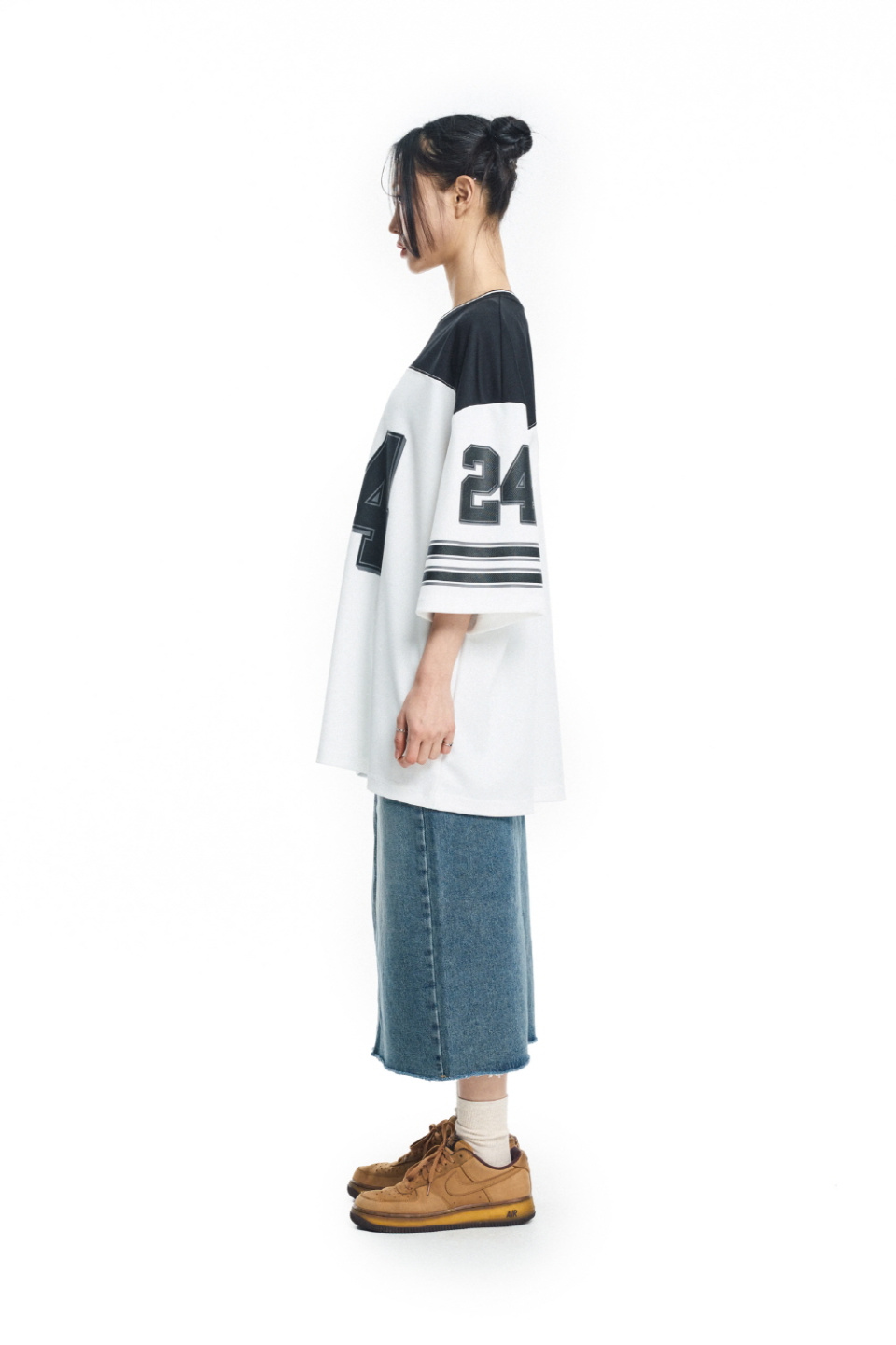 MUSINSA | EASY NO EASY Color Block Mesh Short Sleeve T-Shirt
