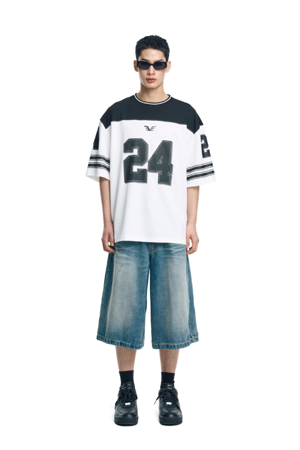 MUSINSA | EASY NO EASY Color Block Mesh Short Sleeve T-Shirt