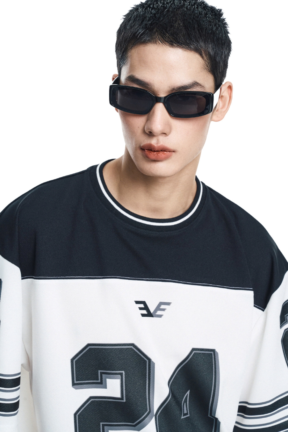 EASY NO EASY☆COLOR BLOCK MESH T-SHIRT MUSINSA | EASY NO EASY Color Block Mesh Short Sleeve T-Shirt