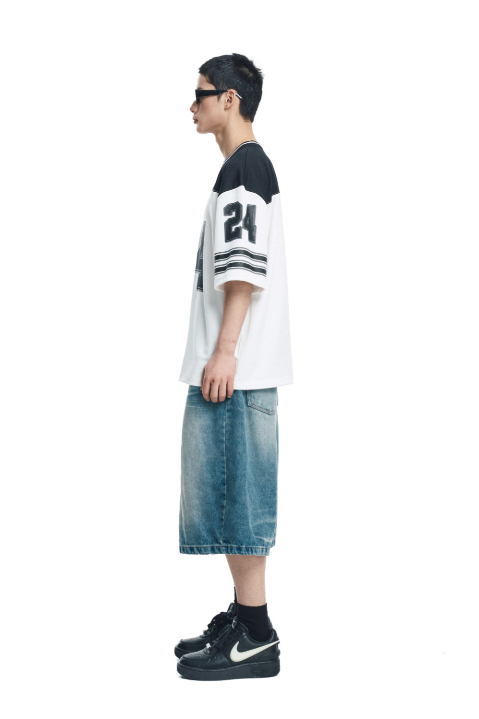 EASY NO EASY☆COLOR BLOCK MESH T-SHIRT MUSINSA | EASY NO EASY Color Block Mesh Short Sleeve T-Shirt