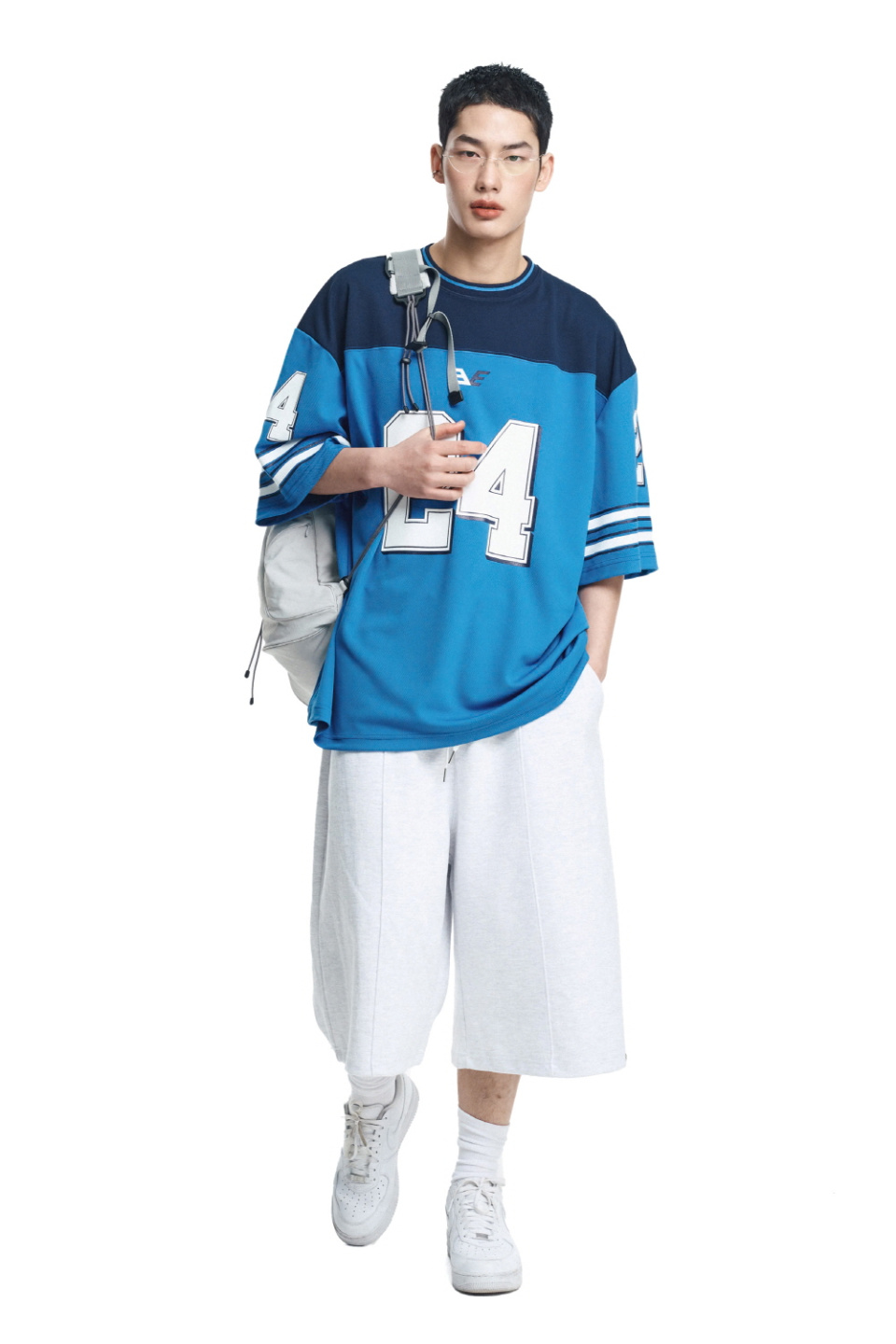 【EASY NO EASY】Snap Sweat Pants Bermuda Pants ★男女兼用★ MUSINSA | EASY NO EASY Snap 8-quarter sweat Bermuda pants - gray
