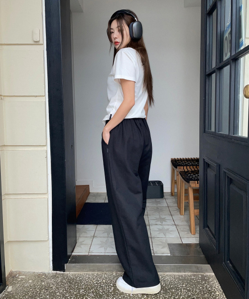 WIDE BANDING COTTON PANTS [2color]