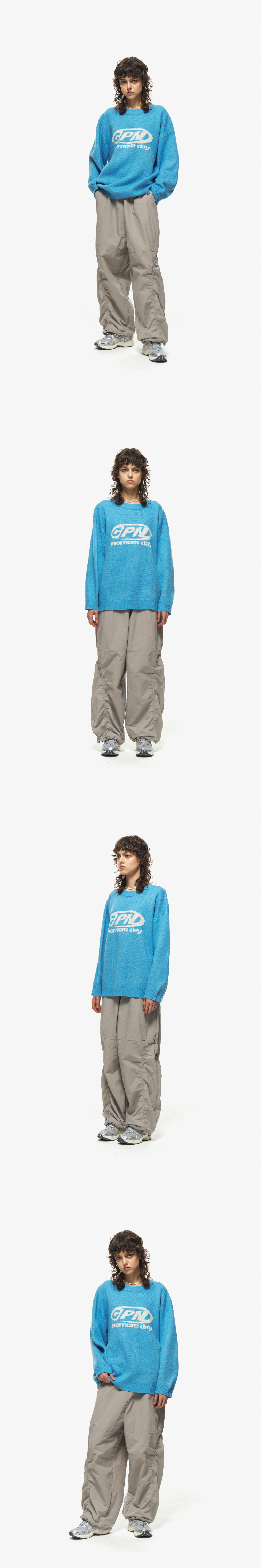 SHIRRING WIDE NYLON PANTS - 3 COLORS GREY