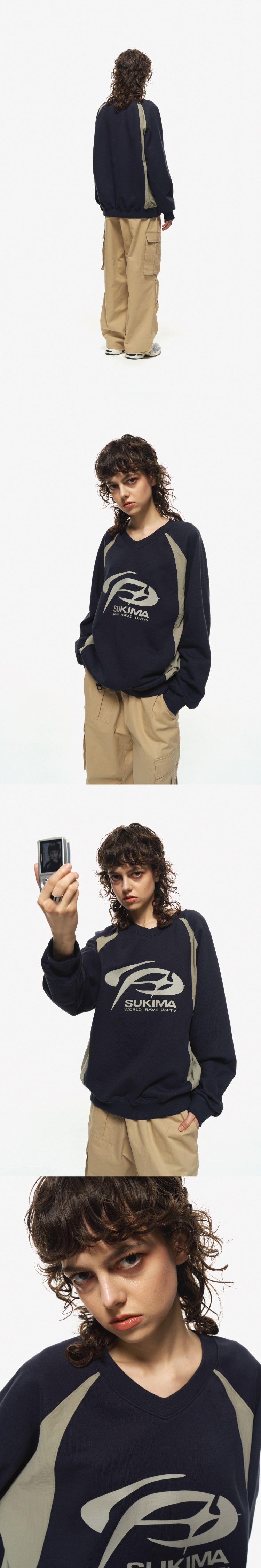 RAGLAN PANEL SWEATSHIRT - 3 COLORS NAVY