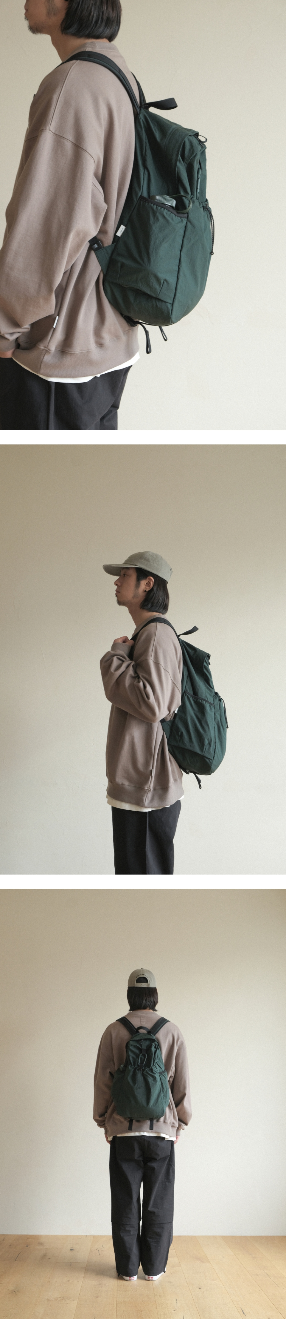 MUSINSA | MMOGARDEN mmo backpack 085 nylon wrinkle - forest