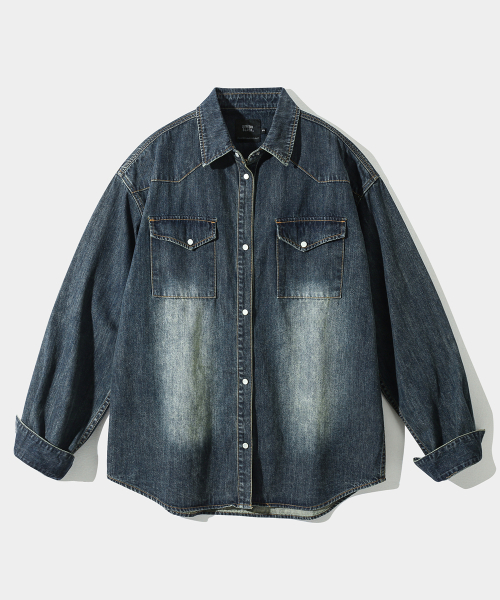 BIO WASHING WESTERN DENIM SHIRT_INDIGO