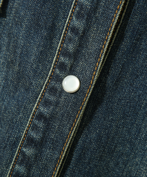 BIO WASHING WESTERN DENIM SHIRT_INDIGO