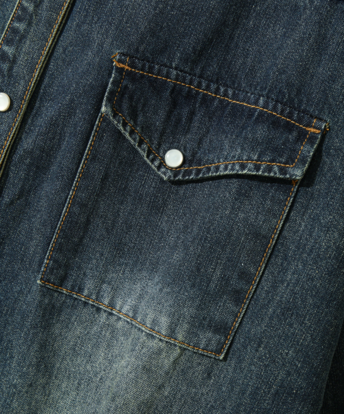 BIO WASHING WESTERN DENIM SHIRT_INDIGO