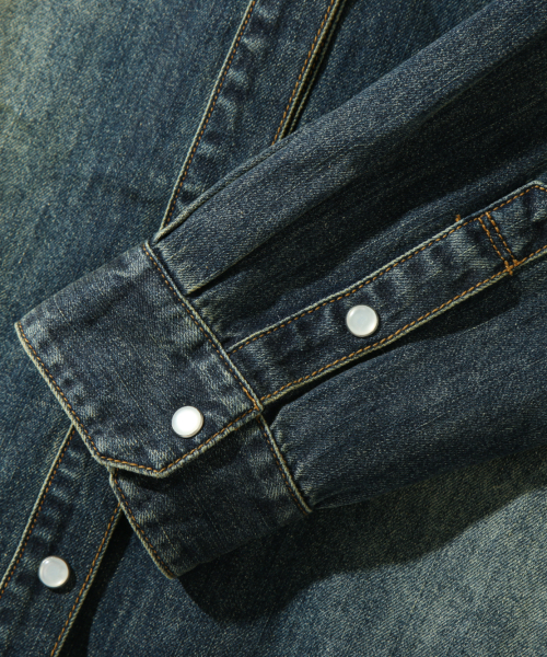 BIO WASHING WESTERN DENIM SHIRT_INDIGO