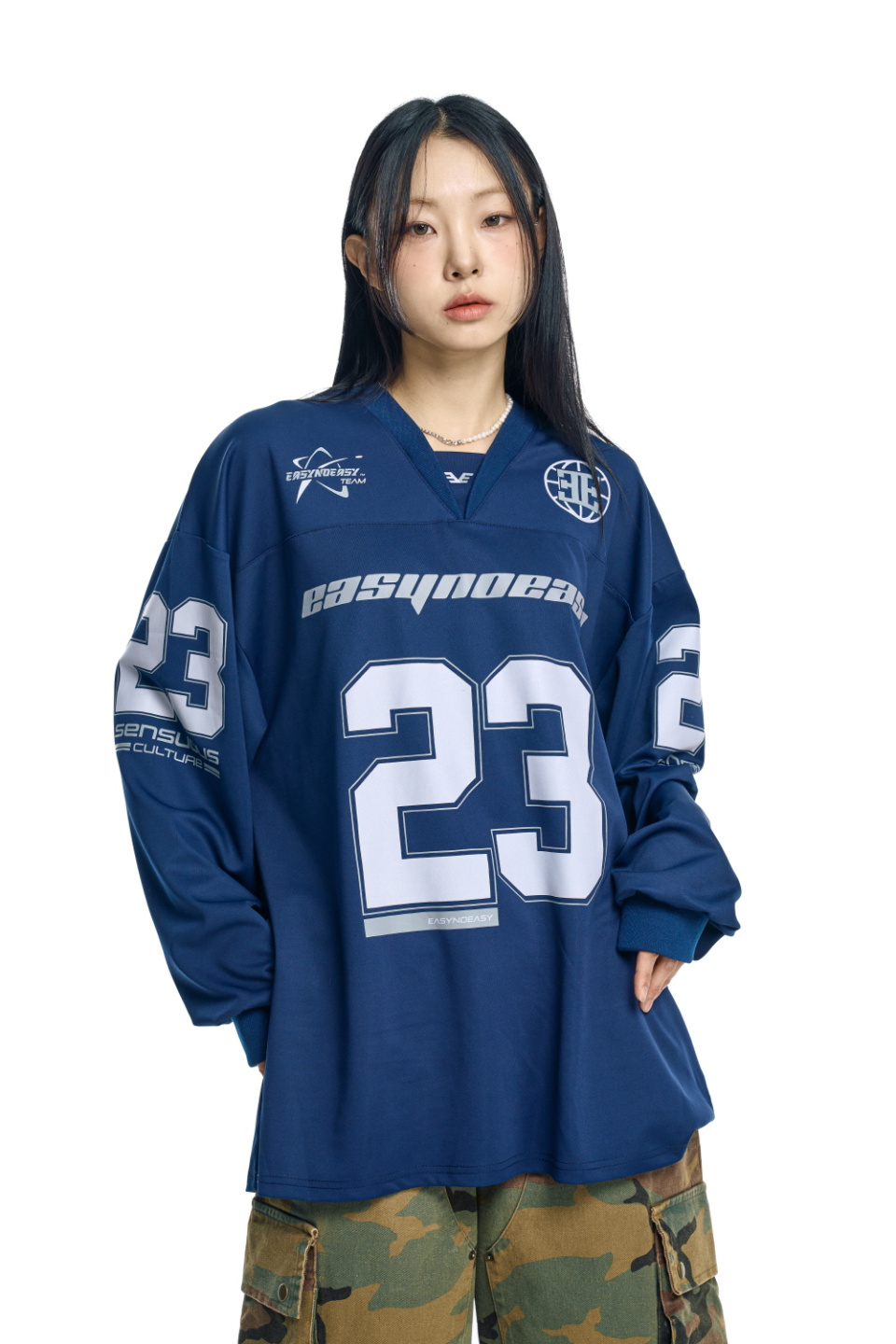 ★関税込★EASY NO EASY★Long Sleeve Football Jersey★ ☆関税込☆EASY NO EASY☆Long Sleeve Football Jersey☆