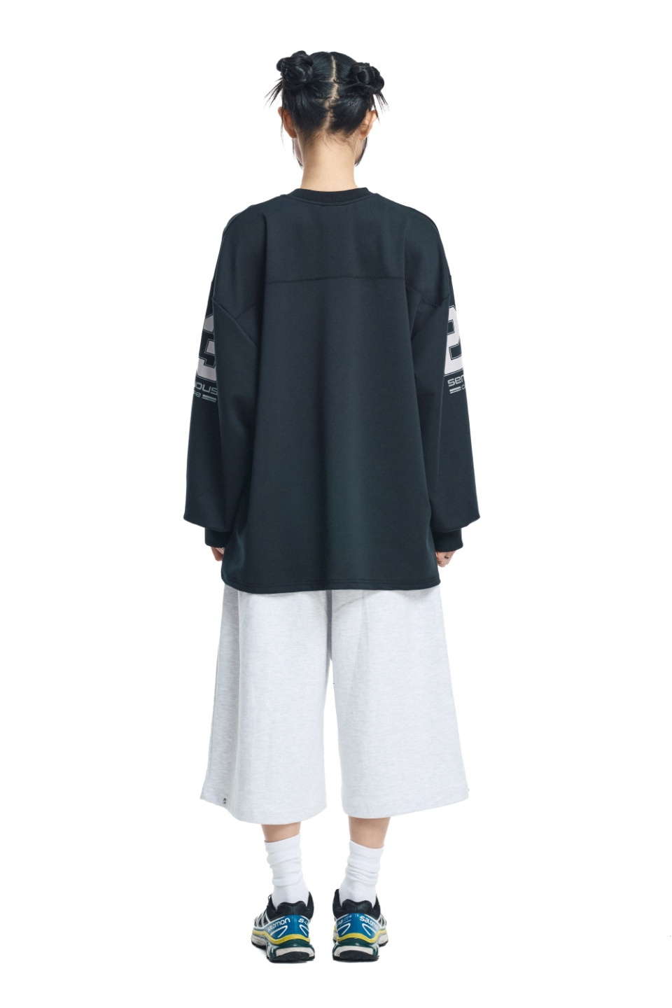 MUSINSA | EASY NO EASY Long Sleeve Football Jersey - Black