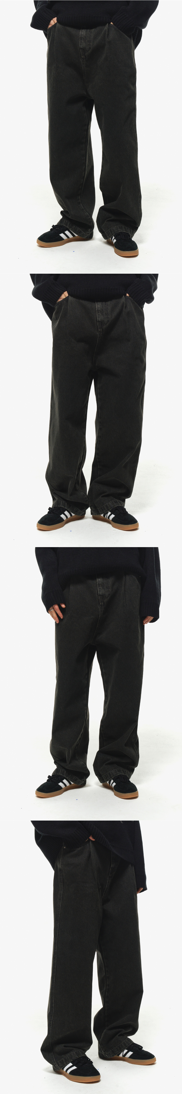 WIDE DENIM PANTS - 3 COLORS BLACK