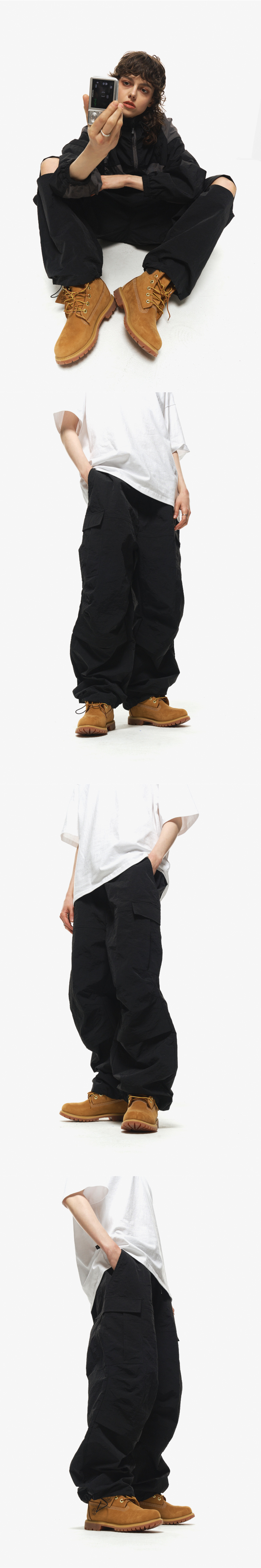MUSINSA | CPGN STUDIO Half slit open knee cargo pants black