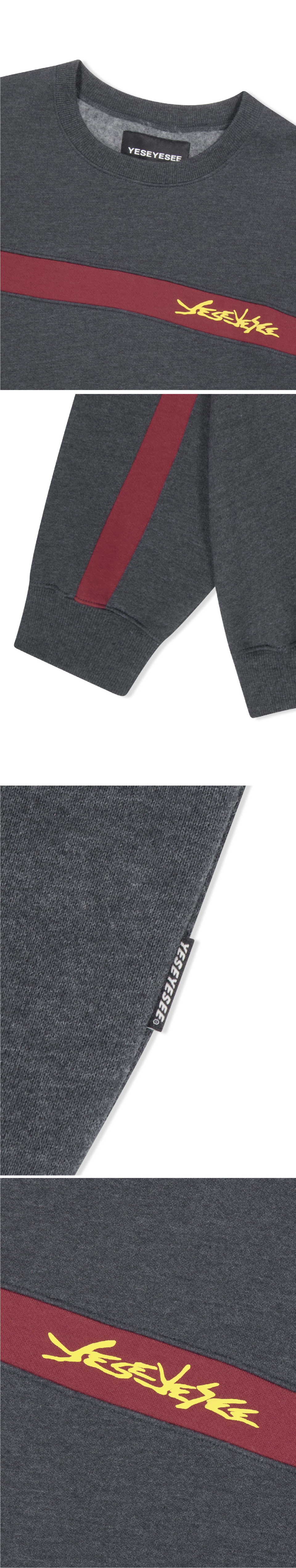 MUSINSA公式 | YESEYESEE YES Incision Sweatshirt Heather Gray