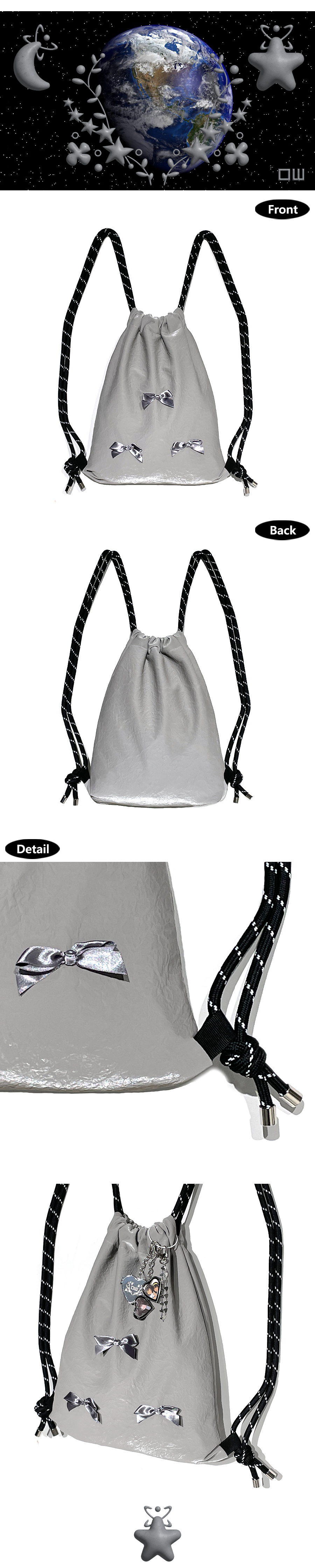 MUSINSA | OTHER-worldly Ribbon Gym Sack [Gray]