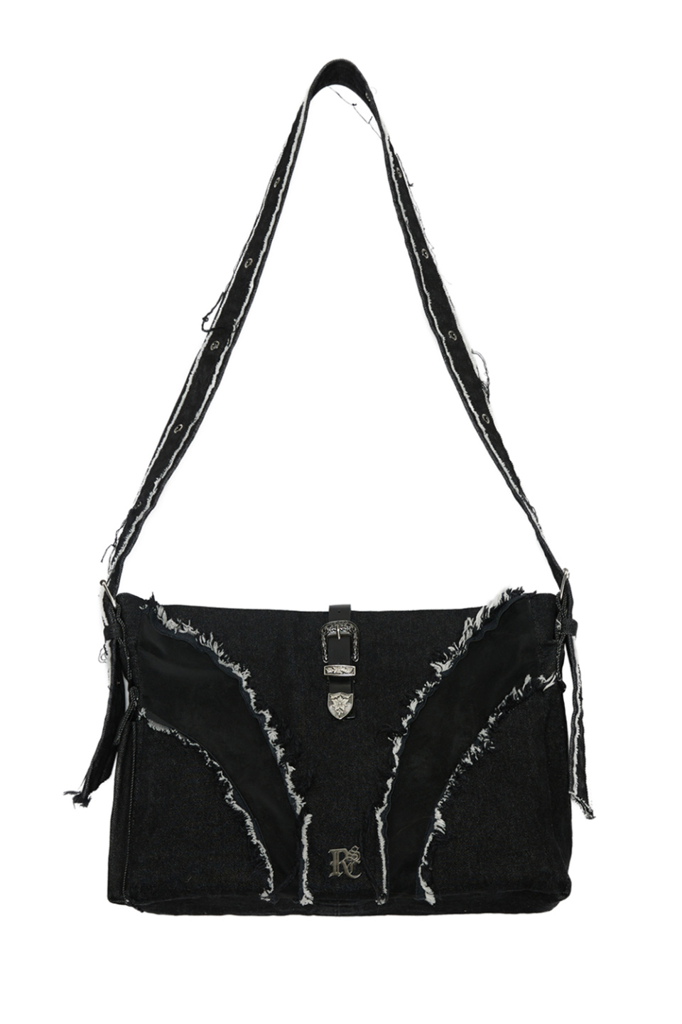 RSSC★韓国★人気★男女兼用★RAW CUT DENIM 2WAY BAG - BLACK RSSC☆韓国☆人気☆男女兼用☆RAW CUT DENIM 2WAY BAG - BLACK