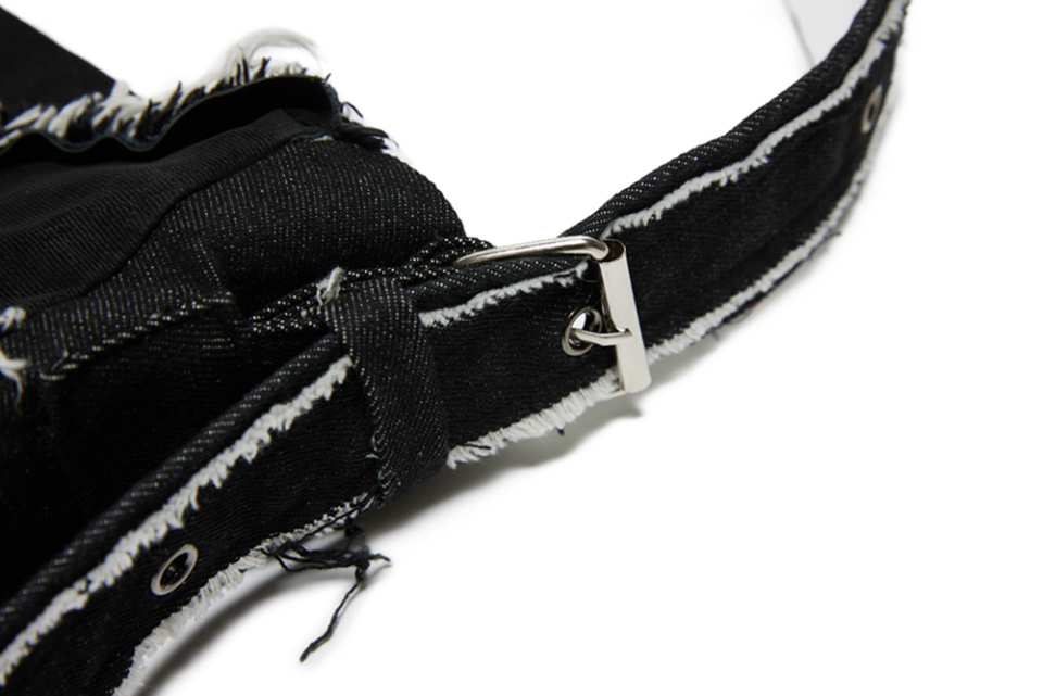 MUSINSA公式 | RSSC RAW CUT DENIM 2WAY BAG - BLACK