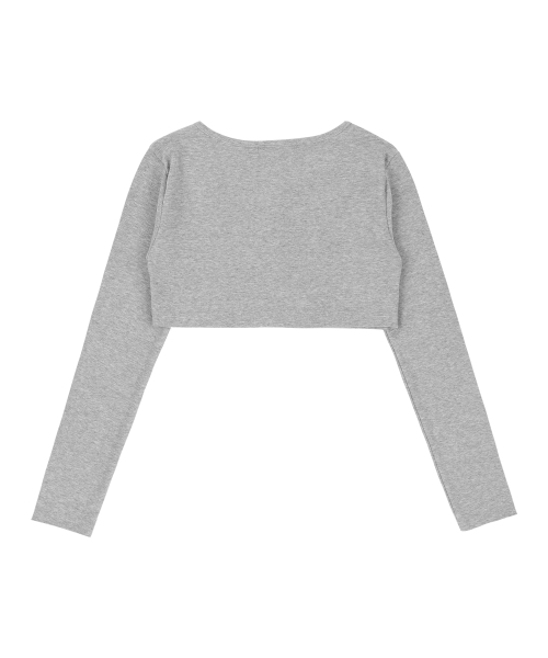 [NF] SLOPE BOLERO CARDIGAN (MELANGE GRAY)_F24QB271