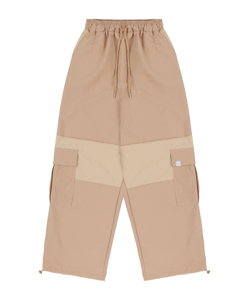 [NF] WAFFLE CHECK UTILITY NYLON PANTS (PEACH PINK)_F24QD866