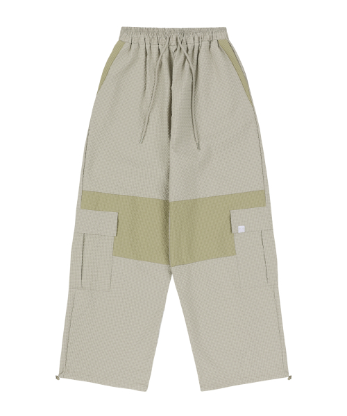 [NF] WAFFLE CHECK UTILITY NYLON PANTS (BEIGE)_F24QD866