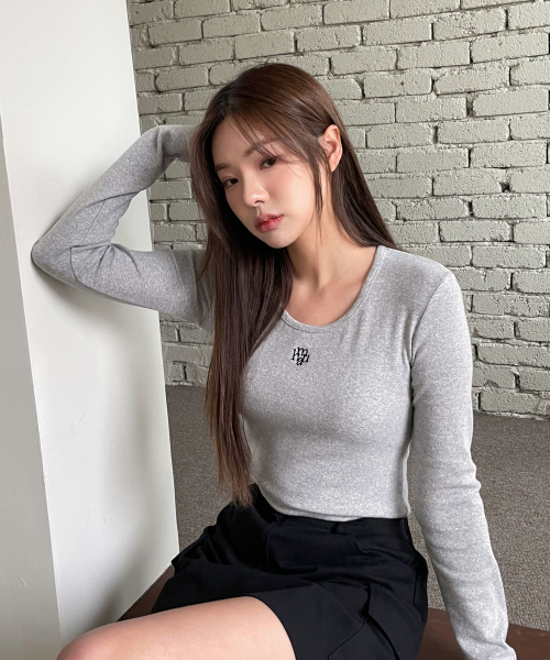 STITCH UNECK COTTON SPAN LONG SLEEVE [5color]