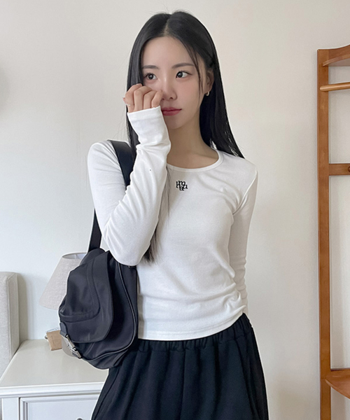 STITCH UNECK COTTON SPAN LONG SLEEVE [5color]