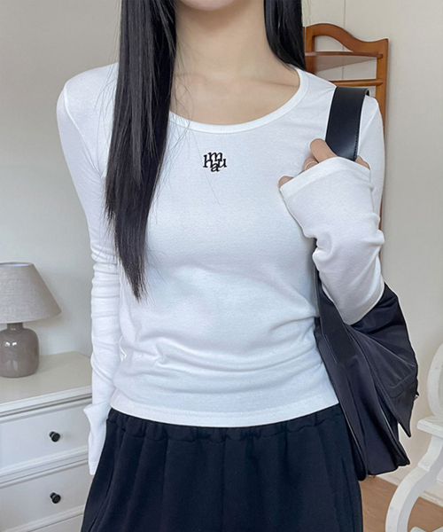 STITCH UNECK COTTON SPAN LONG SLEEVE [5color]