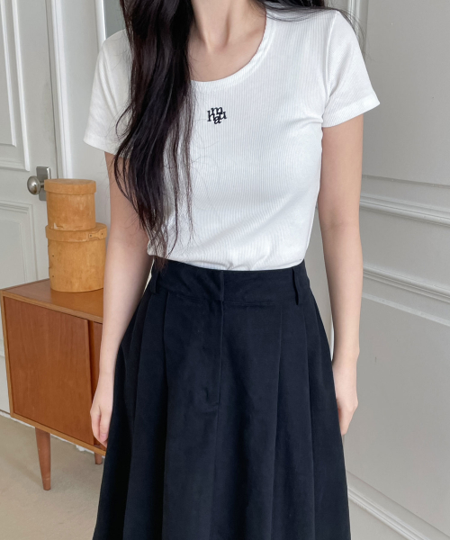 STITCH UNECK HALF T-SHIRT [4color]