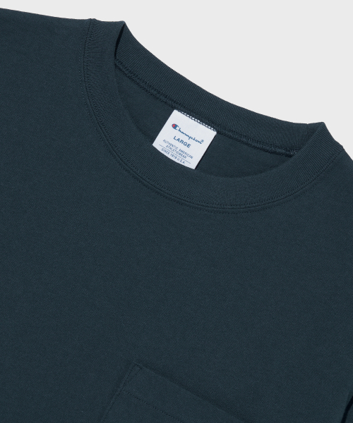 베이직 포켓 반팔 티셔츠 Normal Navy