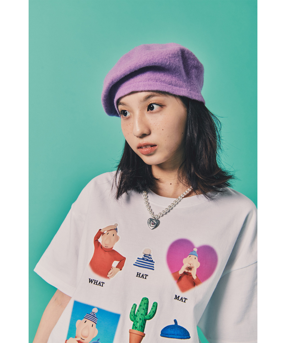 Tシャツ・カットソー LAUGHER PATMAT Happy T-Shirt White PM28 MUSINSA公式 | LAUGHER [PAT&MAT] Happy T-shirt. - White