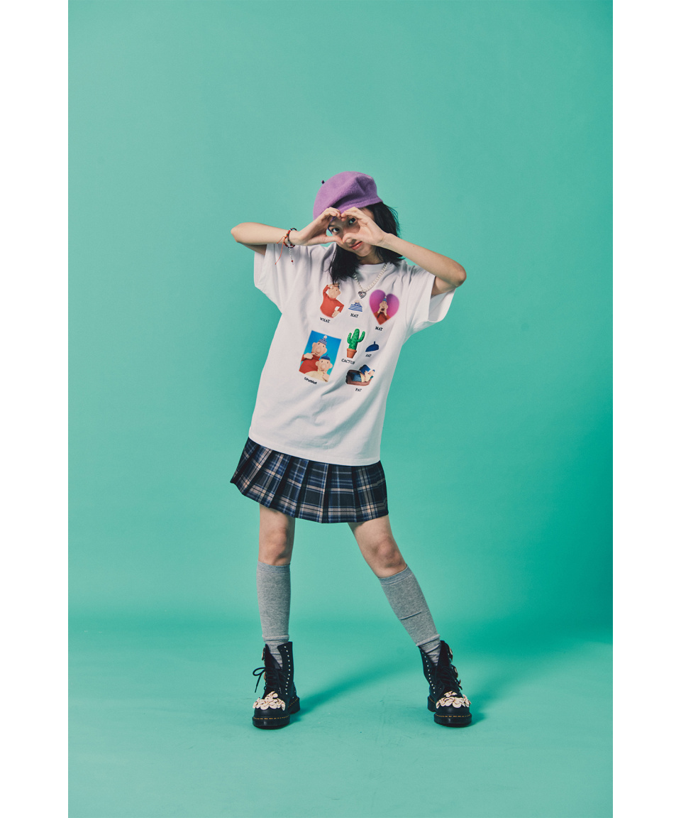 Tシャツ・カットソー LAUGHER PATMAT Happy T-Shirt White PM28 MUSINSA公式 | LAUGHER [PAT&MAT] Happy T-shirt. - White