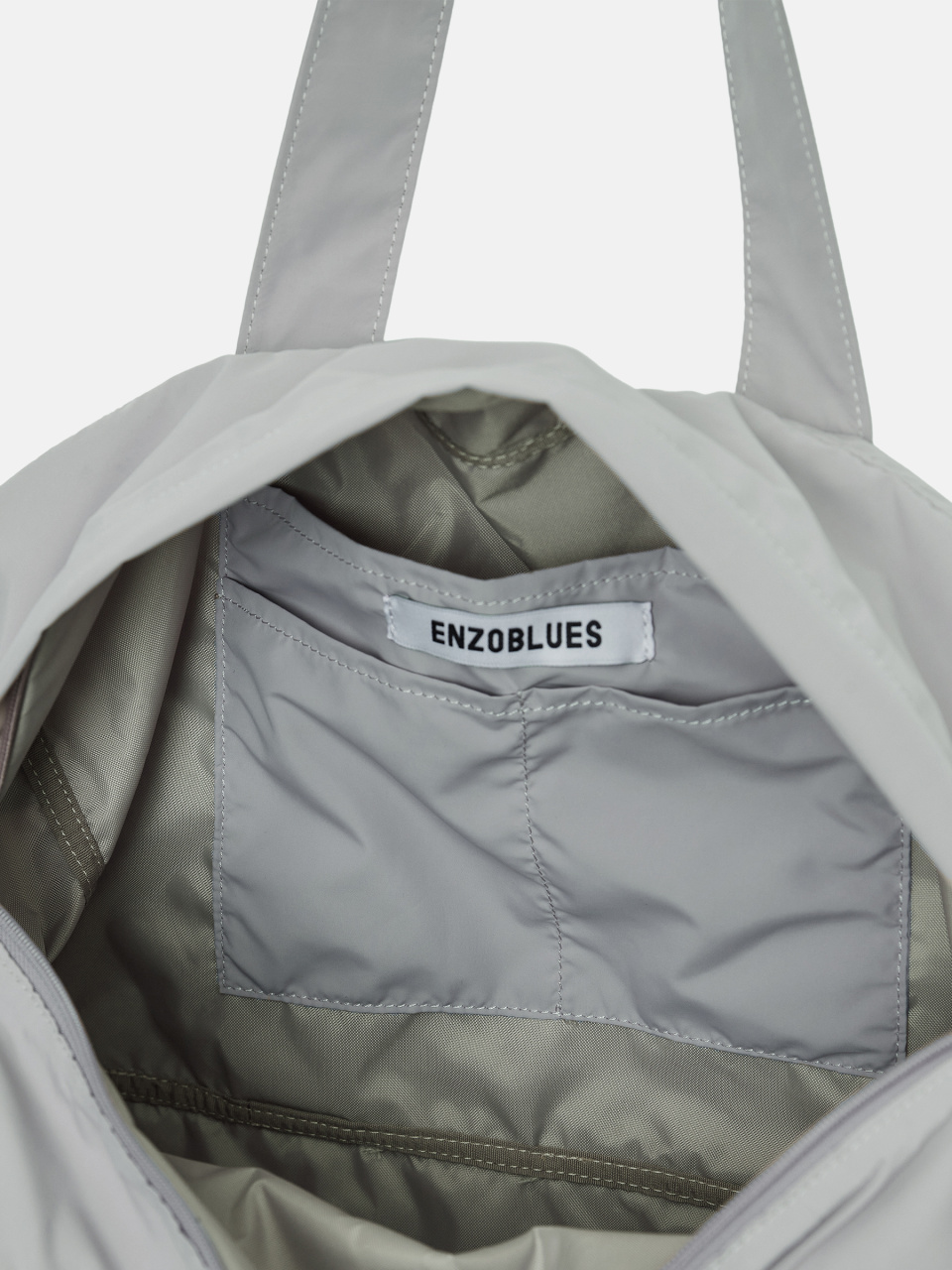 MUSINSA | ENZO BLUES Pixel Logo Shoulder Bag (Light Grey)