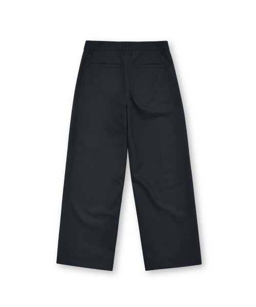 W Wool Wide Pants, Black