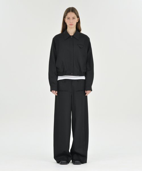 W Wool Blouson, Black