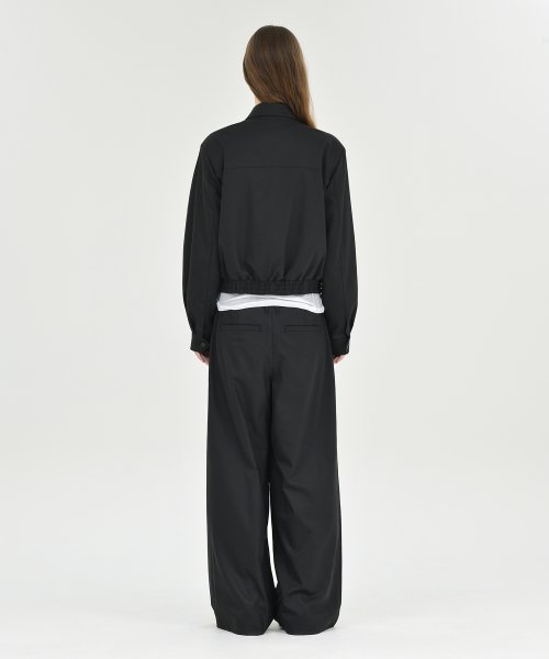 W Wool Blouson, Black