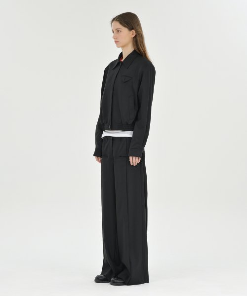 W Wool Blouson, Black